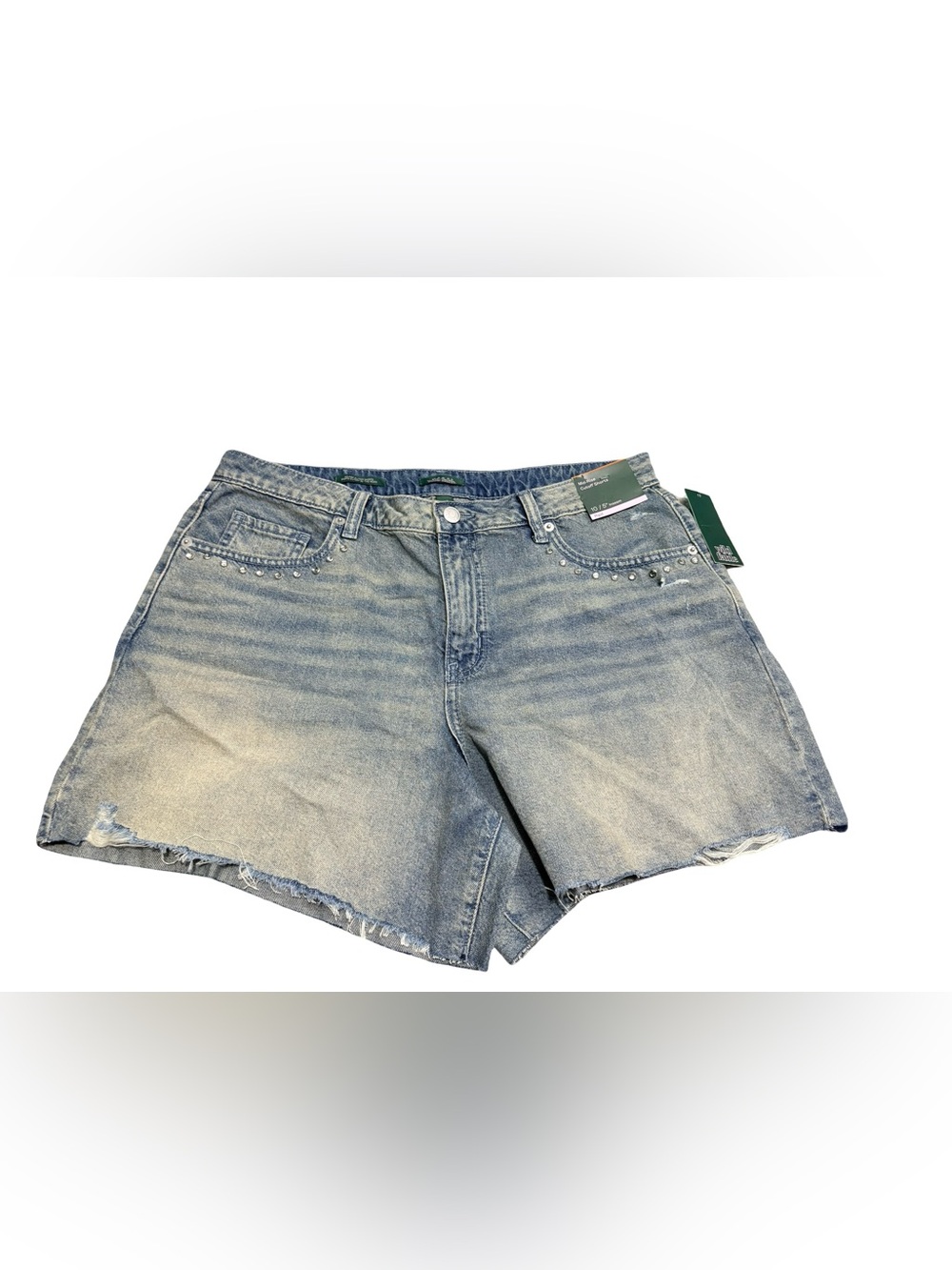 Wild Fable Mid Rise Rhinestone Studded Distressed Denim Shorts Size 10 NWT